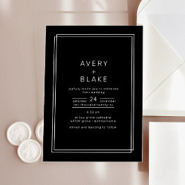 エイヴェリー モダン ブラック アクリル ウェディング インビテーション アクリル招待状