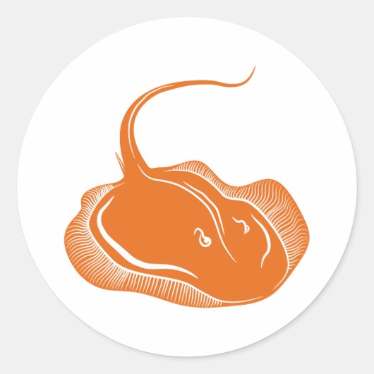 エイ魚 ラウンドシール (正面)