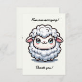 エウェは驚くほど可愛い羊プンフラットサンキューカード サンキューカード (正面/裏面)
