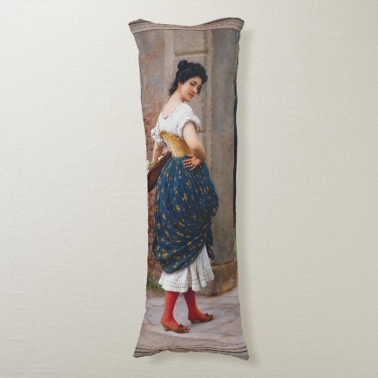 エウゲン・フォン・ブラスのバラのバスケットを持つ女性 ボディピロー (正面縦)