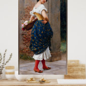 エウゲン・フォン・ブラスのバラのバスケットを持つ女性 ポスター (キッチン)