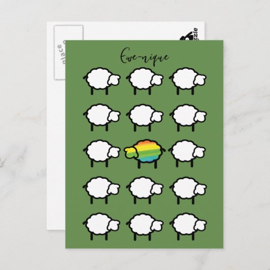 エウニク引用文虹羊ユニーク葉書 ポストカード (正面/裏面)