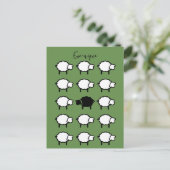 エウニク引用文黒羊ユニーク葉書 ポストカード (スタンド正面)