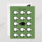 エウニク引用文黒羊ユニーク葉書 ポストカード (正面/裏面)