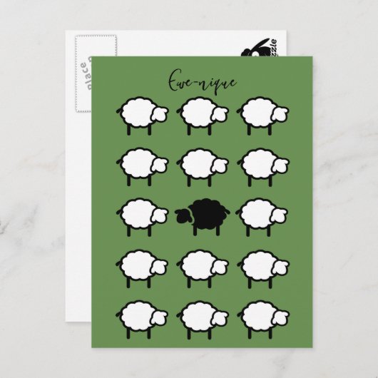 エウニク引用文黒羊ユニーク葉書 ポストカード (正面/裏面)