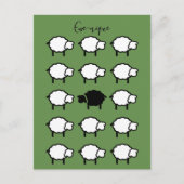 エウニク引用文黒羊ユニーク葉書 ポストカード (正面)