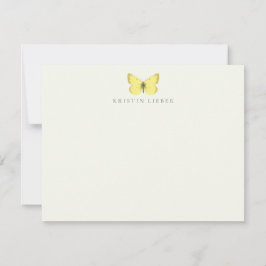 エウリュムスペリデンイエローバタフライフラットノートカード ノートカード