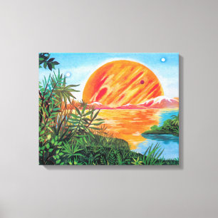 エウロパの風景 - SF系の木星の衛星の絵画 キャンバスプリント