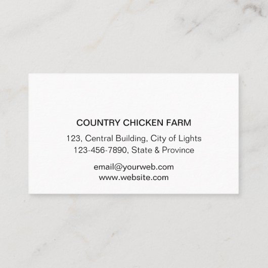 エオーガニックッグスチキンヘンファームヴィンテージ 名刺 (裏面)