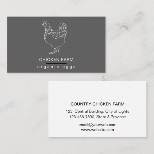 エオーガニックッグスチキンヘンファームヴィンテージ 名刺 (正面/裏面)