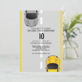 
エカスタムージレースカー陸上競技誕生日パーティー 招待状 (スタンド正面)