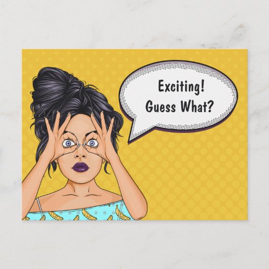 エキサイティングで期待して何だと思う？ポストカード ポストカード (正面)