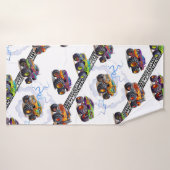 エキサイティングなキッズモンスタートラックパターン バスタオル (バスタオル)