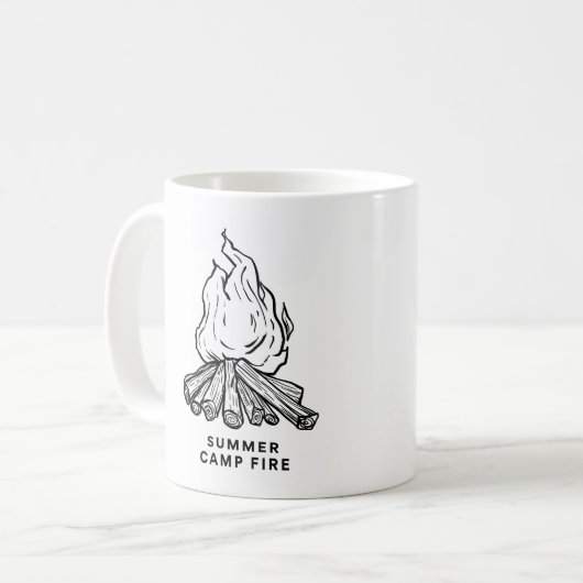 エキサイティングなサマーウッドファイアアットマグスキャンプ コーヒーマグカップ (正面左)