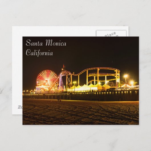 エキサイティングなサンタモニカビーチはがき ポストカード (正面/裏面)