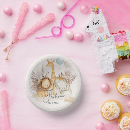 エキサイティングなジャングルサファリをテーマにしたパーティープレート ペーパーボウル (パーティー)