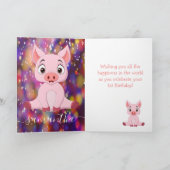エキサイティングなピンクピッグの誕生日パーティー カード (内部)