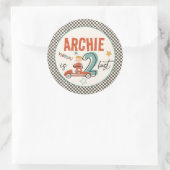 エキサイティングなレースカーをテーマにしたステッカー ラウンドシール (バッグ)