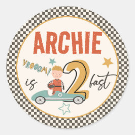 エキサイティングなレースカーをテーマにしたステッカー – Kiに最適 ラウンドシール