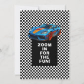 エキサイティングなレースカー誕生日パーティー 招待状 (裏面)