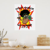 エキサイティングな手描き腎戦士の漫画のポスター ポスター (キッチン)