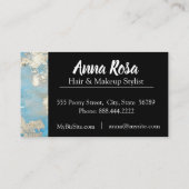 *エキサイティングな水彩ブルーブラックシルバー抽象芸術 名刺 (裏面)