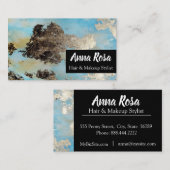 *エキサイティングな水彩ブルーブラックシルバー抽象芸術 名刺 (正面/裏面)