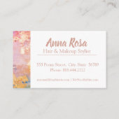 *エキサイティングな水彩抽象芸術ブルーピンク金ゴールド 名刺 (裏面)