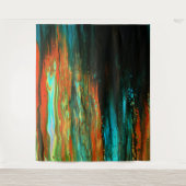 *~*エキサイティングアート抽象芸術ブはっきりしたラックブルーオレンジ タペストリー (正面)