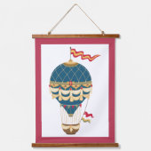 エキサイティングカラフルなスチームパンク熱気球 吊り下げ型タペストリー (正面)