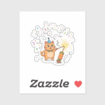 エキサイティング花火ネコ新年スパークル