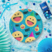 エキサイテッドハッピーYAY絵文字インパーティーハッツホリデーポス ペーパープレート (パーティー)