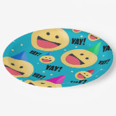 エキサイテッドハッピーYAY絵文字インパーティーハッツホリデーポス ペーパープレート (アングル)