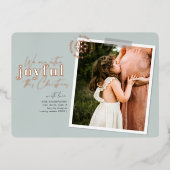 エキストラジョイグリーン妊娠告知バラ 箔シーズンカード (正面)