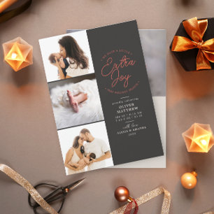 エキストラジョイ写真グレーホリデー誕生のお知らせ シーズンカード