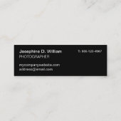 エキストラスモール3枚の写真またはロゴのブラックモダンシック スキニー名刺 (裏面)