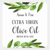 エキストラバージンオリーブオイル エレガント モダンウェディング スクエアシール (正面)