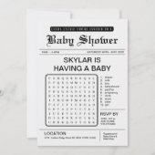 エキストラベビーシャワー新聞テーマ 招待状 (正面)