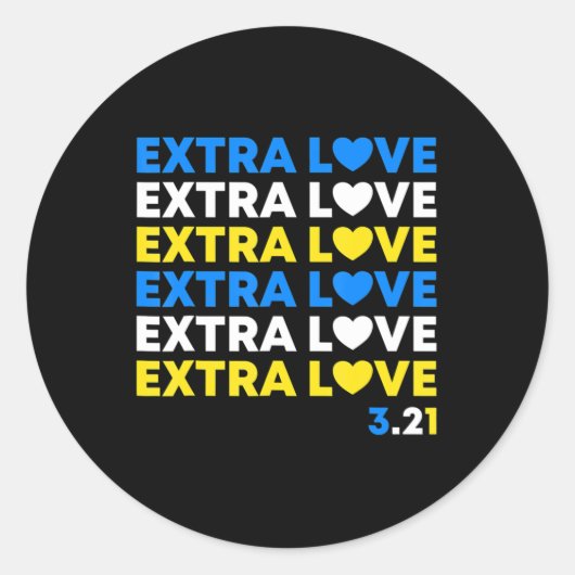 エキストララブワールドダウン症候群認識度デイ3月 ラウンドシール (正面)