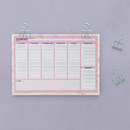 エキストララージウィークリーTo-Doリスト – コーヒーリングや輪デザイン ペーパーパッド