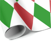 エキストララージダークレッド、グリーン、ホワイトハーレクイン ラッピングペーパー (ロールコーナー)