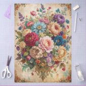 エキストララージバロックカラフル花模様の分離 薄葉紙 (クラフト)