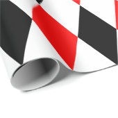 エキストララージレッド、ブラックとホワイトハーレクイン ラッピングペーパー (ロールコーナー)