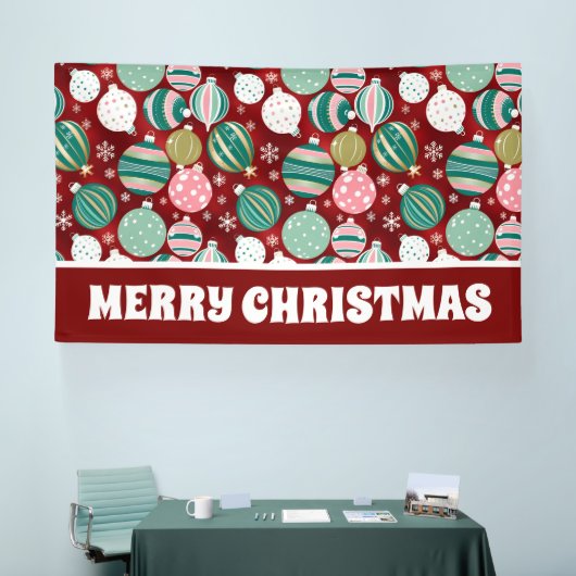 エキストララージヴィンテージクリスマスオーナメント雪片 横断幕 (トレードショー)