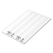 エキストラワイドルールグランドスタッフキッズピアノ音楽紙 ノートパッド (アングル)