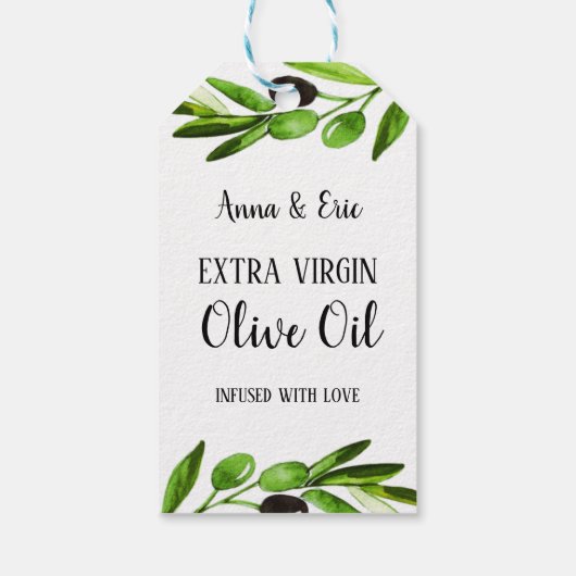 エキストラヴァージンオリーブエレガントモダン油結婚ズ ギフトタグ (裏面)