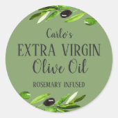 エキストラヴァージンオリーブ油ボトルモダングリーン製品 ラウンドシール (正面)