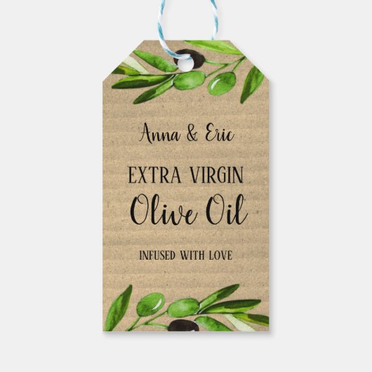 エキストラヴァージンオリーブ素朴モダン油結婚ズ ギフトタグ (裏面)