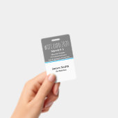 エキスポID 縦 グレー・ホワイト・ブルー バッジ (手持ち)