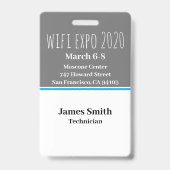 エキスポID 縦 グレー・ホワイト・ブルー バッジ (裏面)